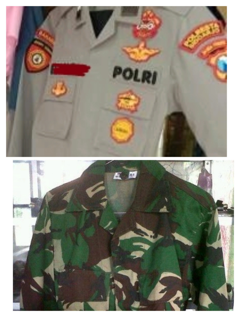 Kolase: Pakaian Seragam TNI Polri. FOTO: Ist