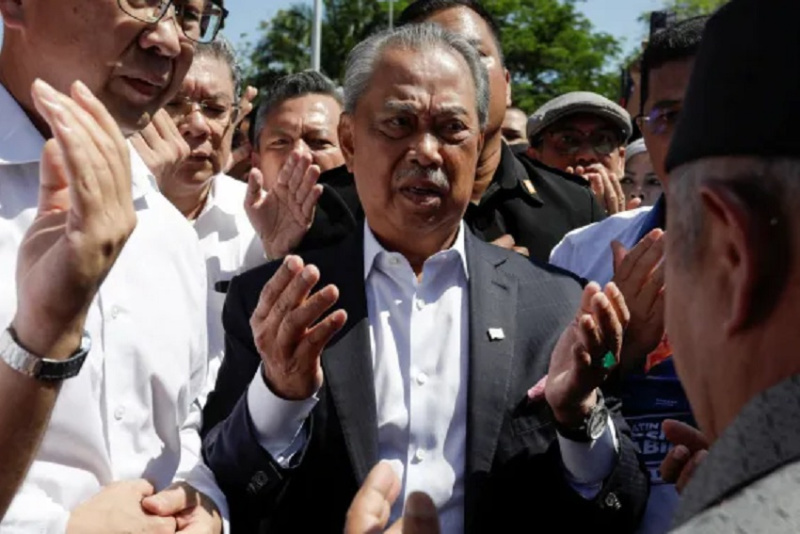 Eks PM Malaysia Muhyiddin Yassin saat ditangkap Lembaga Anti rasuah Malaysia. FOTO: Ist