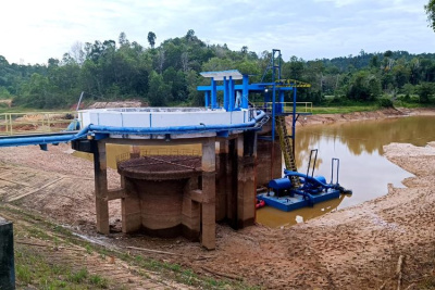 Embung Si Bolong PDAM Nunukan yang mengalami kekeringan 