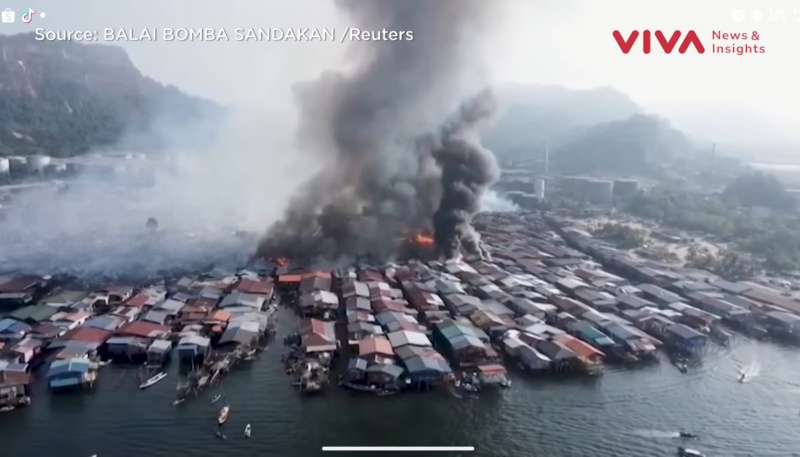 FOTO: Sreenshot Viva News dan video Balai Bomba Sandakan